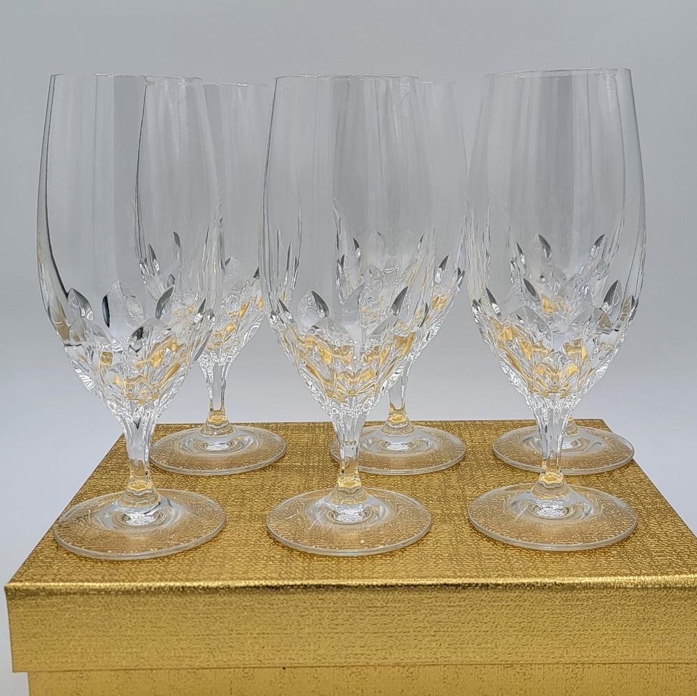Royal Crystal Wine Glasses Flutes Set of 6 #2744